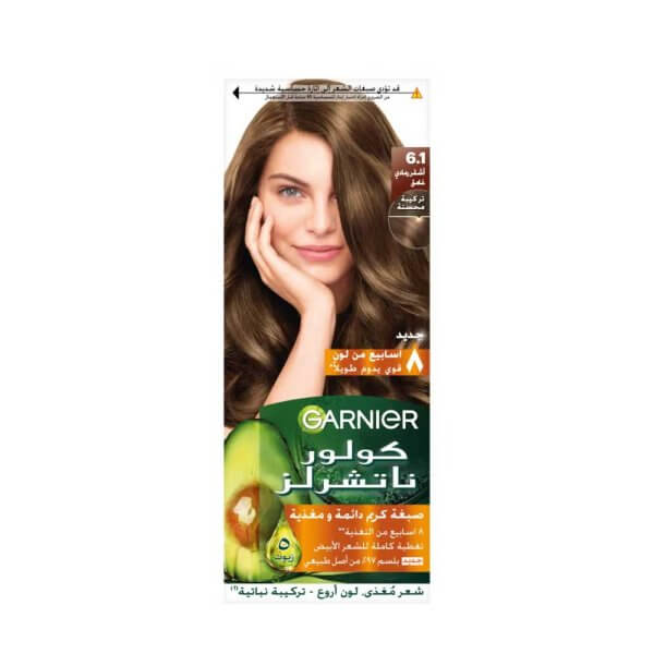 صبغة شعر غارنييه كولور ناتشرلز أشقر رمادي غامق رقم 6.1 صبغة شعر غارنييه أشقر رمادي غامق 6.1
